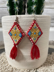 Diamond Embroidered Earrings