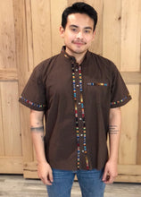 Load image into Gallery viewer, Double Stripe Short Sleeve Button Up
