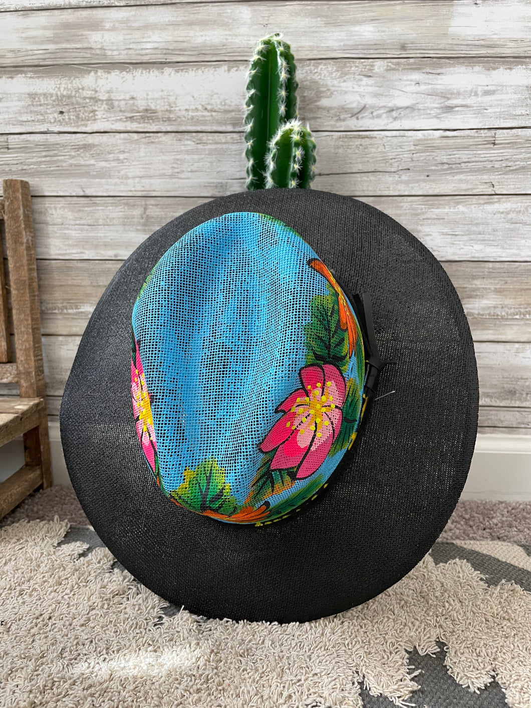 Sky Blue Floral Hat